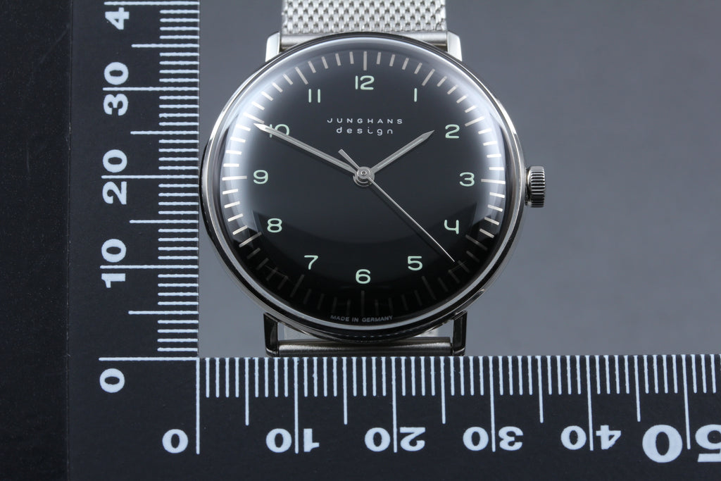 JUNGHANS バウハウス ﾏｯｸｽﾋﾞﾙ ドイツ製 高級ミニマルデザイン｜サファイアクリスタル｜メッシュベルト メンズ