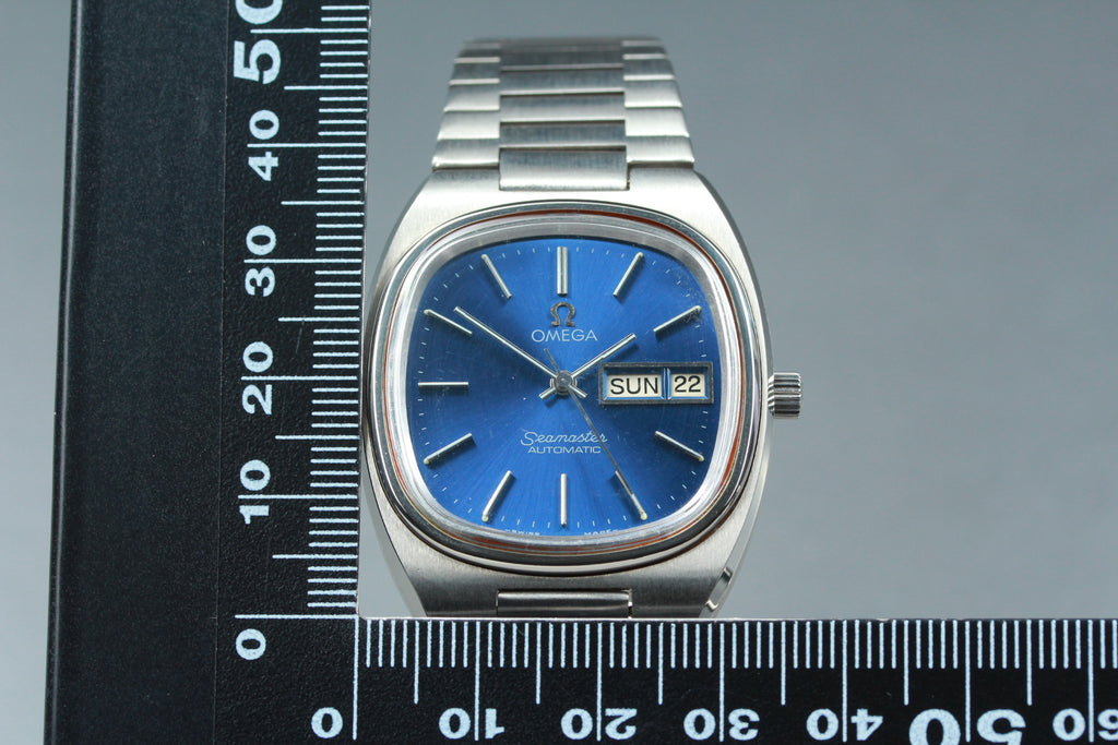 OMEGA シーマスター 自動巻き デイデイト ブルー文字盤 ステンレス メンズ 腕時計 ヴィンテージ