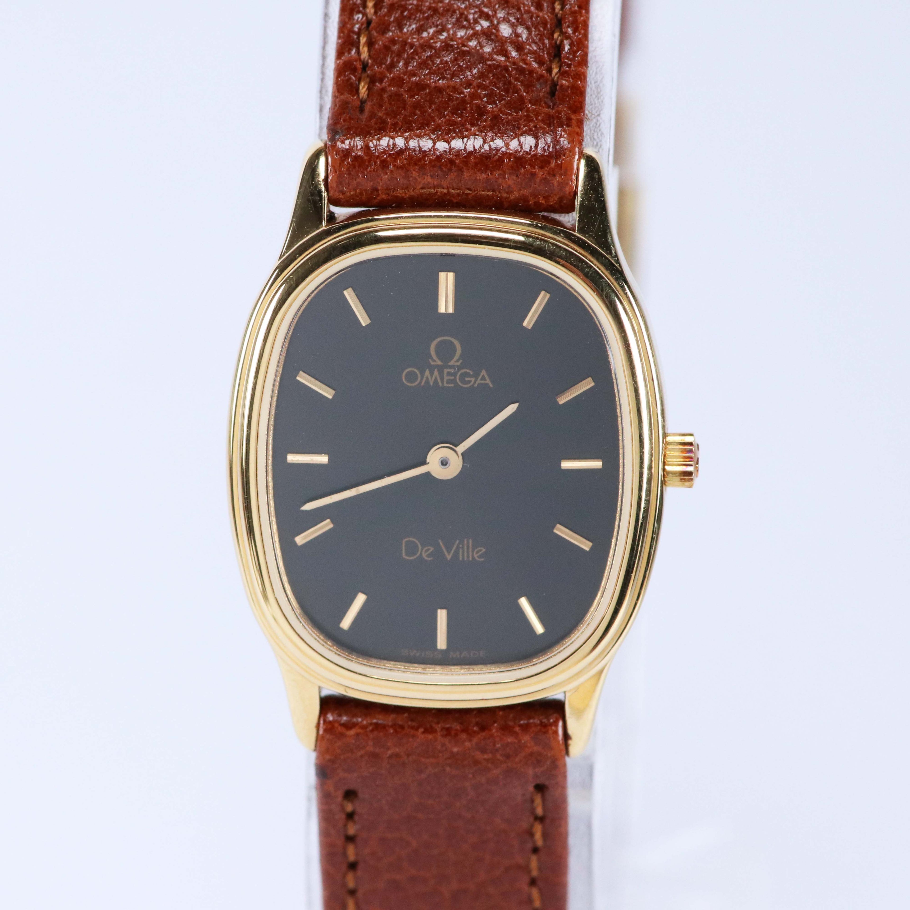 OMEGA De Ville ヴィンテージ レディース腕時計 ゴールドケース クォーツ