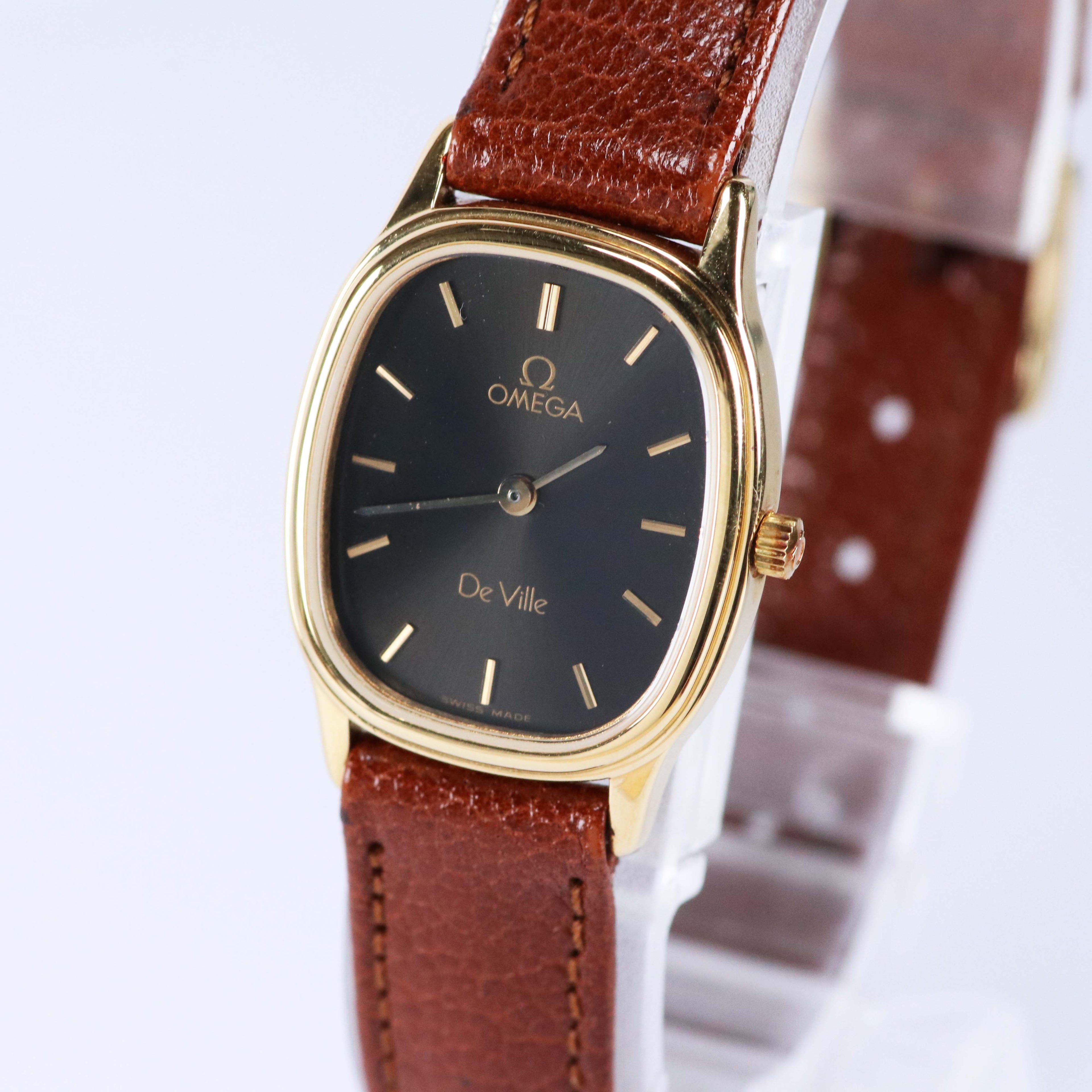 OMEGA De Ville ヴィンテージ レディース腕時計 ゴールドケース クォーツ