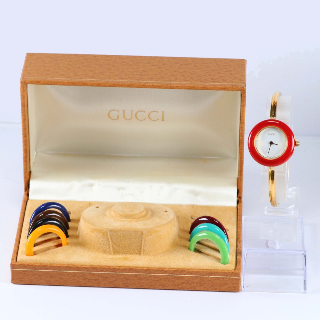 GUCCI チェンジベゼル レディース腕時計 ヴィンテージ 12色ベゼル付き クォーツ