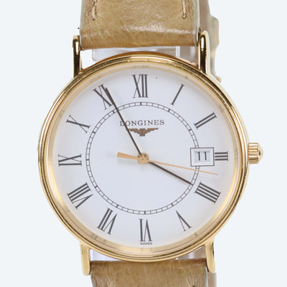 Longines La Grande Classique L4.720.2 Men’s 34mm Gold Plated Roman Dial Quartz Watch – Swiss Vintage