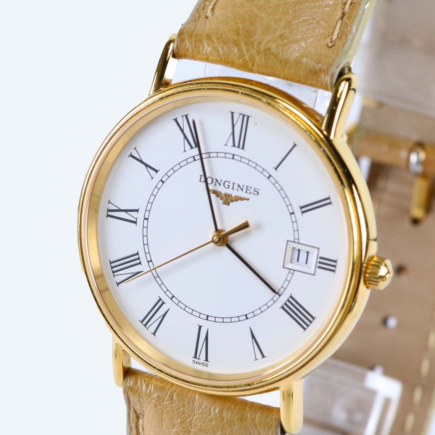 Longines La Grande Classique L4.720.2 Men’s 34mm Gold Plated Roman Dial Quartz Watch – Swiss Vintage