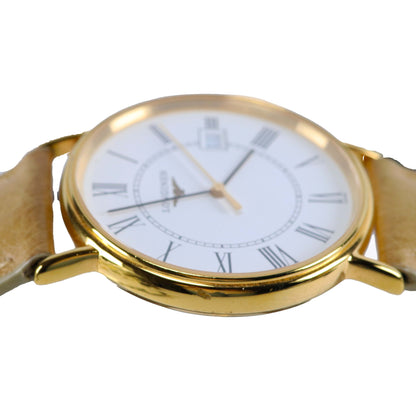 Longines La Grande Classique L4.720.2 Men’s 34mm Gold Plated Roman Dial Quartz Watch – Swiss Vintage