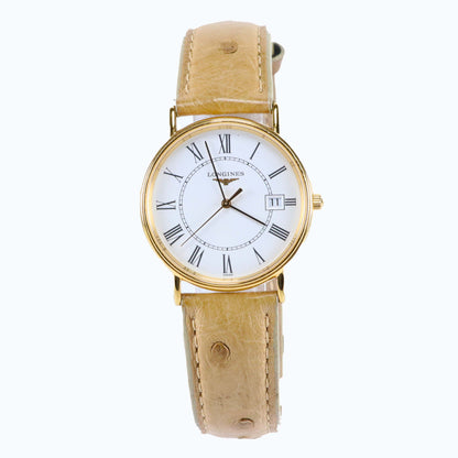 Longines La Grande Classique L4.720.2 Men’s 34mm Gold Plated Roman Dial Quartz Watch – Swiss Vintage