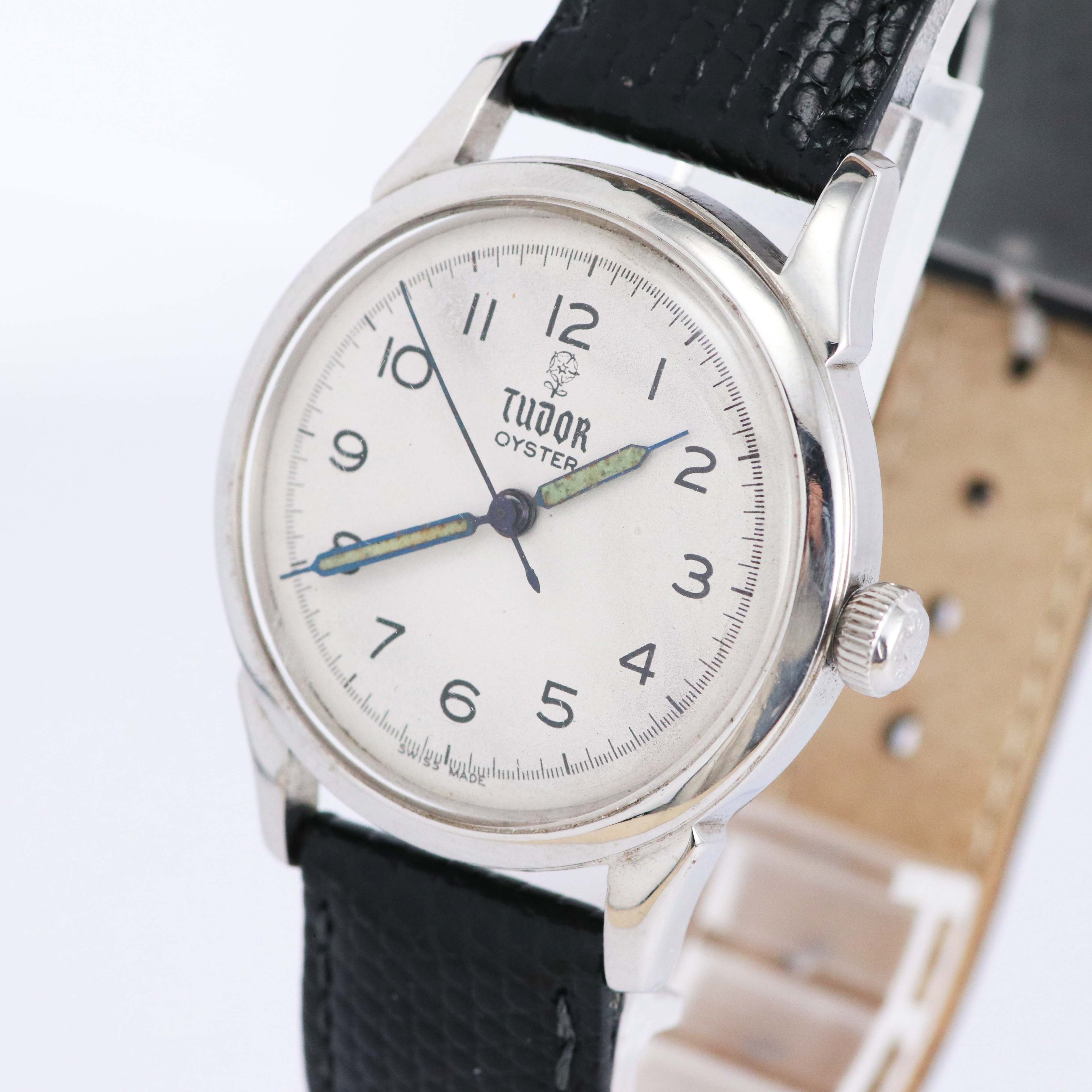 TUDOR OYSTER ヴィンテージ 手巻き ホワイトダイヤル 約33mm アラビアインデックス スモールサイズ