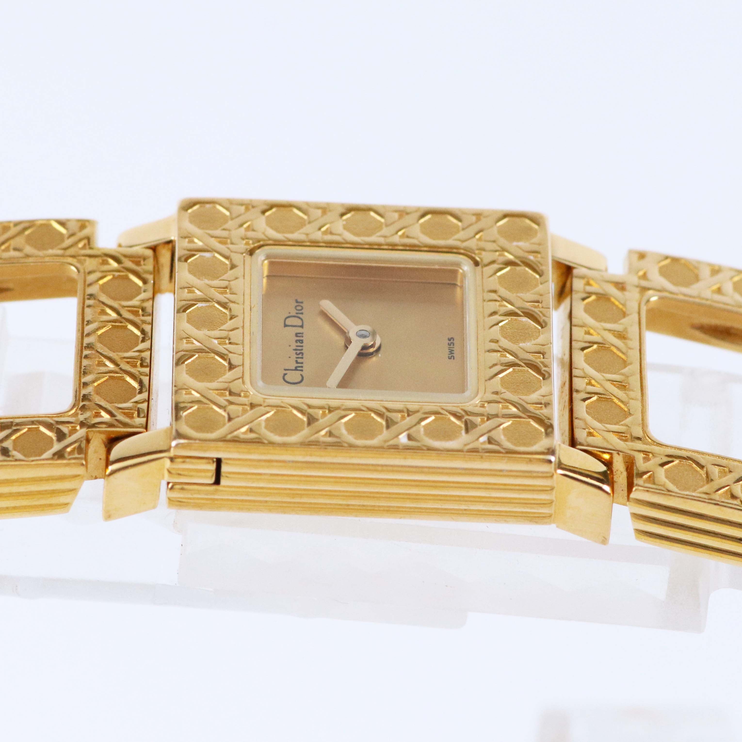 Christian Dior ヴィンテージ ゴールド スクエアウォッチ D60-159 レディース スイス製 19mm